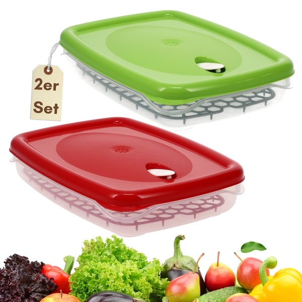 Zwei Frischhaltedosen im Set mit Gemüse