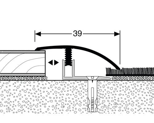 Ausgleichsprofil 556 Alu eloxiert schwarz 100 cm