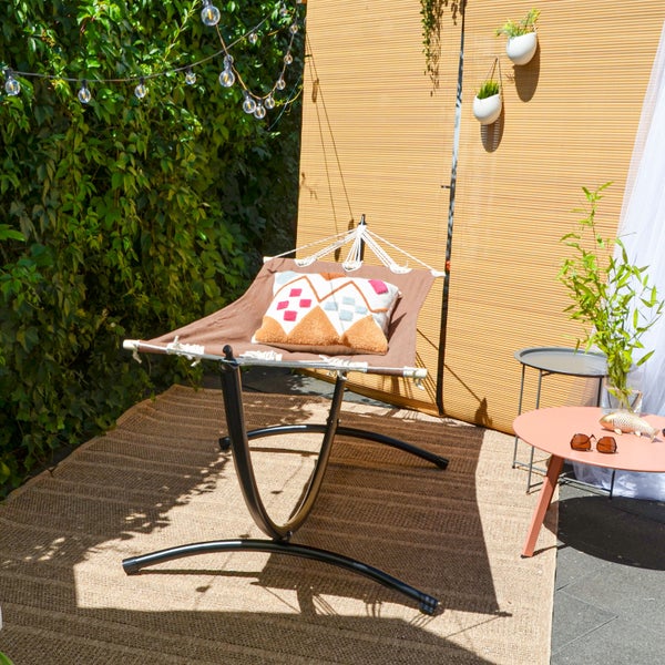 AMANKA Hängematte mit Gestell - 300x100 Garten Liege - Outdoor Indoor Hängemattengestell aus Metall