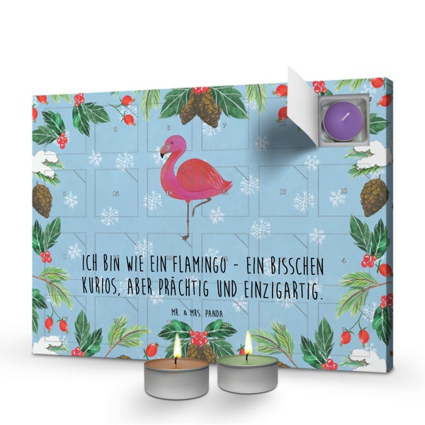 Mr. & Mrs. Panda Duftkerzen Adventskalender Flamingo Classic - Blau Pastell