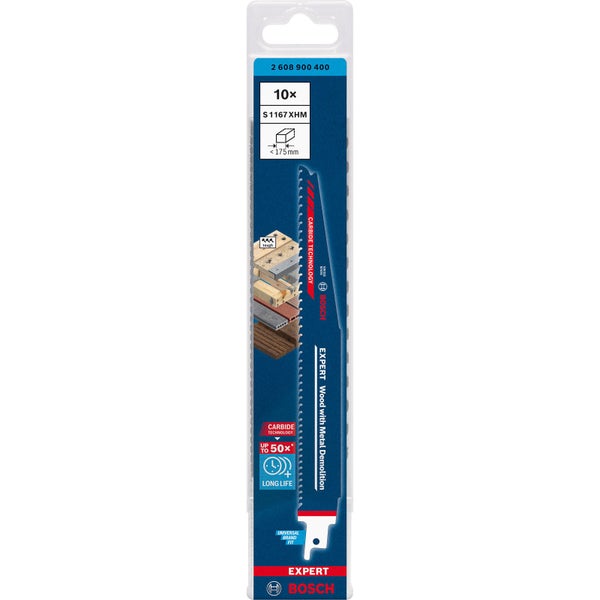 Bosch 10x Expert Wood with Metal Demolition S 1167 XHM Säbelsägeblatt - 2608900400
