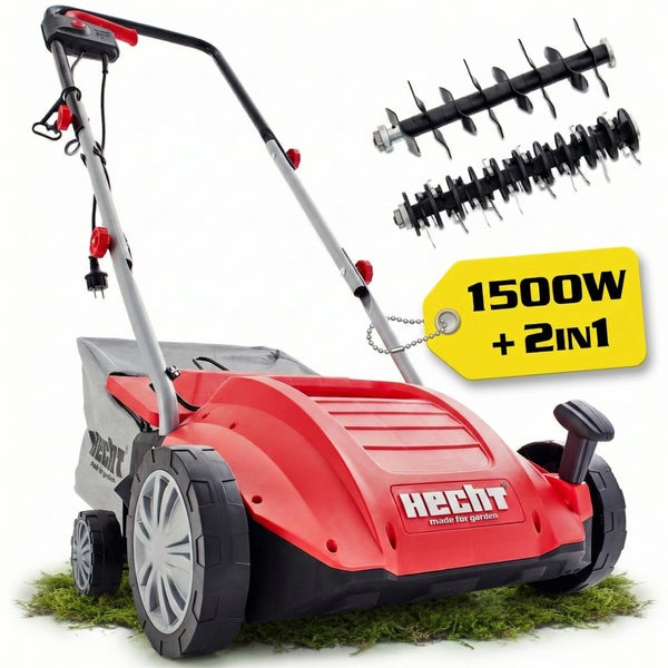 Hecht Vertikutierer und Lüfter mit 1500 Watt Leistung und zwei Funktionen