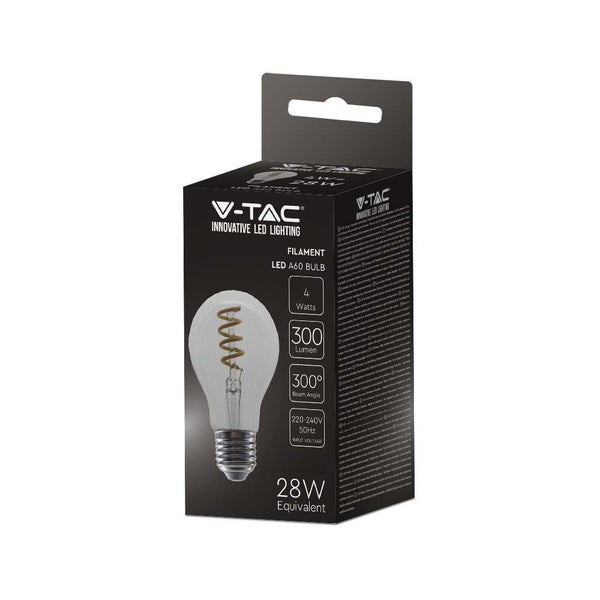 V-TAC VT-2164-N - LED-Lampen - GLS E27 - IP20 - Klar - 4 Watt - 300 Lumen - 3000K - 2 Jahre