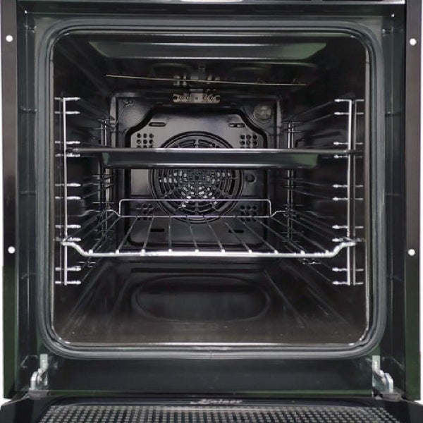 Einbaubackofen im Retrodesign mit digitaler Zeitanzeige und Drehknöpfen