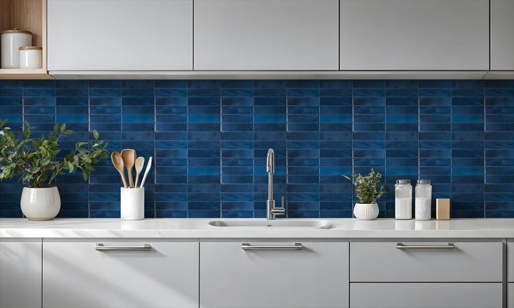 3D Wandpaneel aus Kunststoff in Steinoptik Blue – selbstklebend, wasserdicht, 23 × 29 cm (0,065 m²) – Modell YJC180
