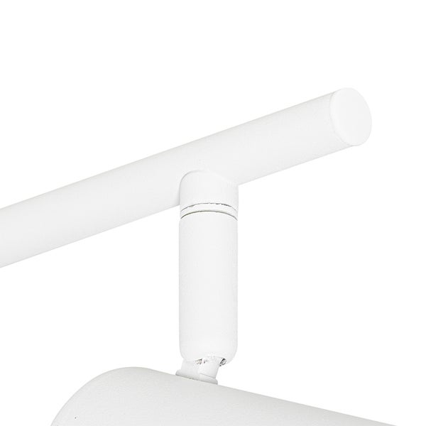 Detailaufnahme einer weißen Deckenleuchte mit Spot