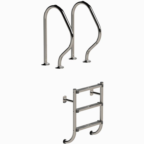 Schwimmbadleiter und Einstiegsgriff aus Edelstahl