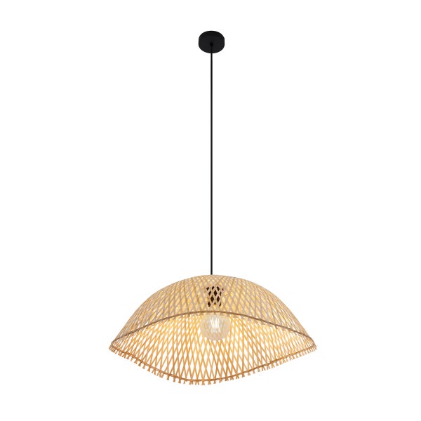 Hängeleuchte mit Lampenschirm aus Rattan