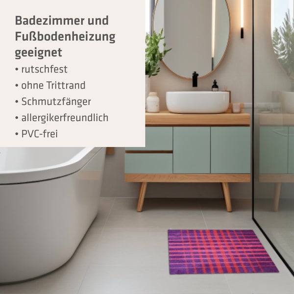 Akzente Feel Badematte mit Motiv in Pink Fußmatte 50 x 70 cm, rutschfest, saugfähig