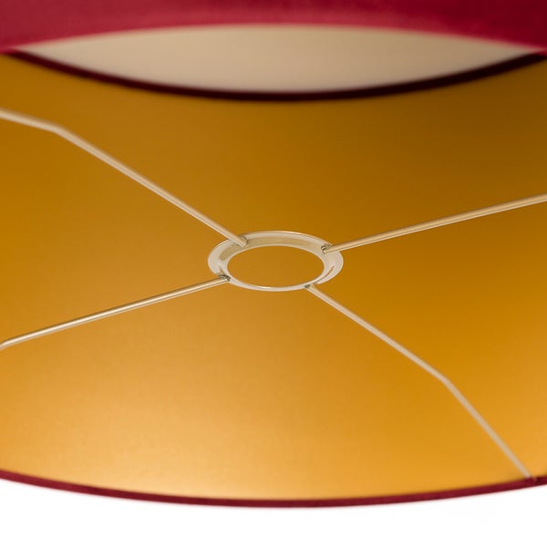 Samt Lampenschirm Rot 50/50/25 mit goldener Innenseite