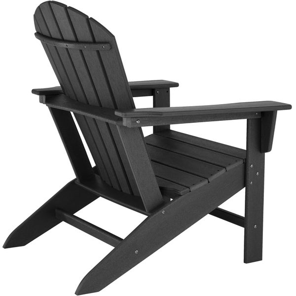 Gartenstuhl Joan mit Tisch Dylan tectake  im Adirondack-Stil Tisch mit Lamellenmuster