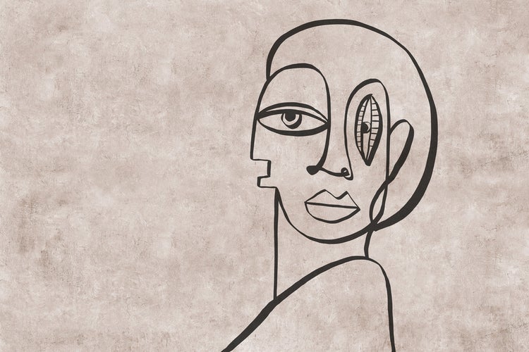 Illustration eines Gesichtes im abstrakten Stil