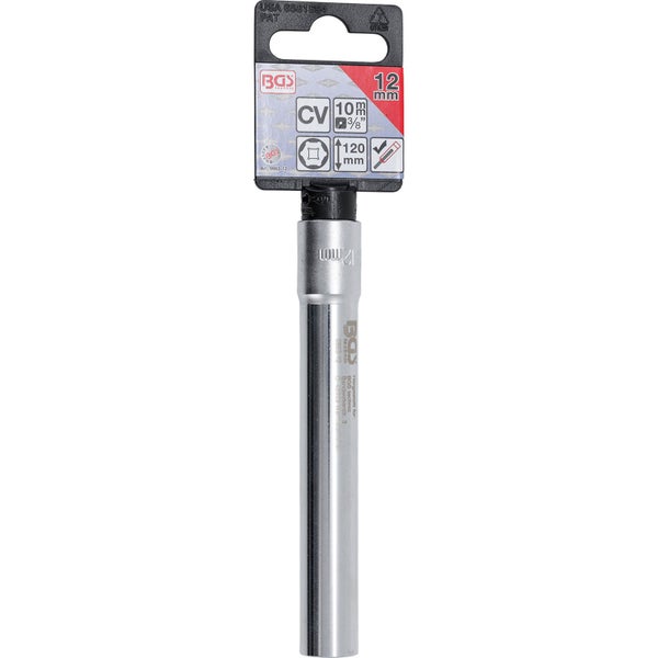 BGS Steckschlüssel-Einsatz Sechskant extra tief Antrieb Innenvierkant 10 mm (3/8) 12 mm - 9863-12