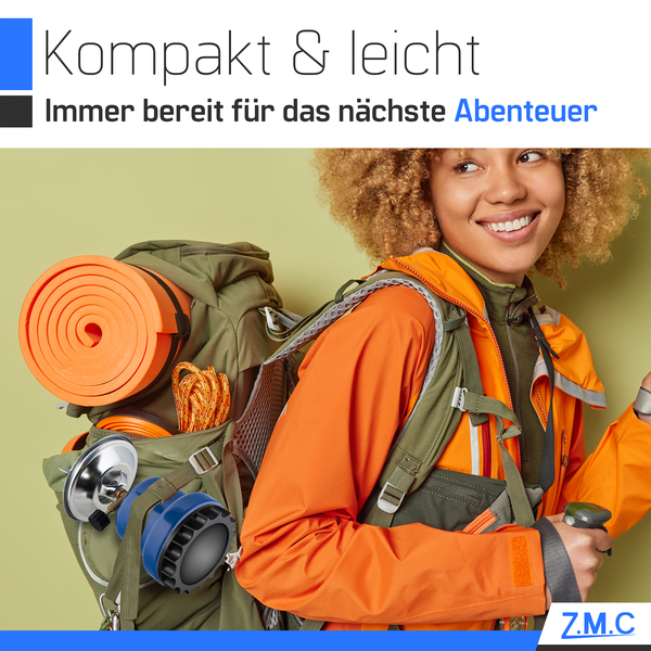 Z.M.C Campingkocher + 2x Gaskartuschen 190g, tragbarer Gaskocher für Camping 1110 W, Kohleanzünder Outdoor, Kartuschenkocher für Stechkartusche, ideal für Camping, Reisen & indoor, Outdoor-Abenteuer