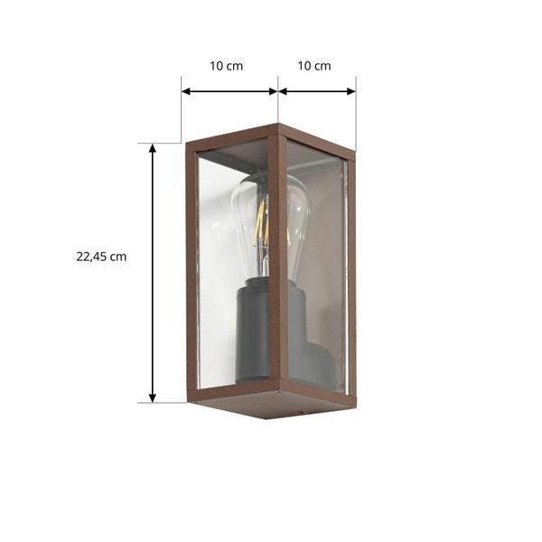 Lindby Wandleuchte außen Robigus (spritzwassergeschützt (Landhaus, Vintage Rustikal) in Braun aus Aluminium (1 flammig E27) - Außenwandleuchten Wandlampe Led Außenlampe Outdoor für