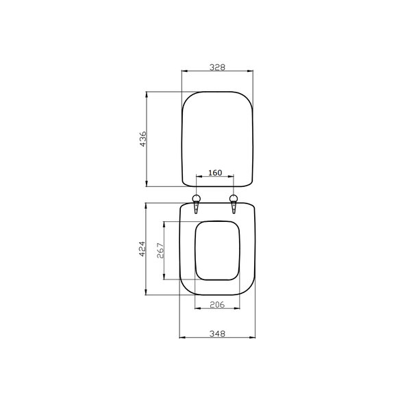 Toilettendeckel in Champagner kompatibel mit Conca Ideal Standard