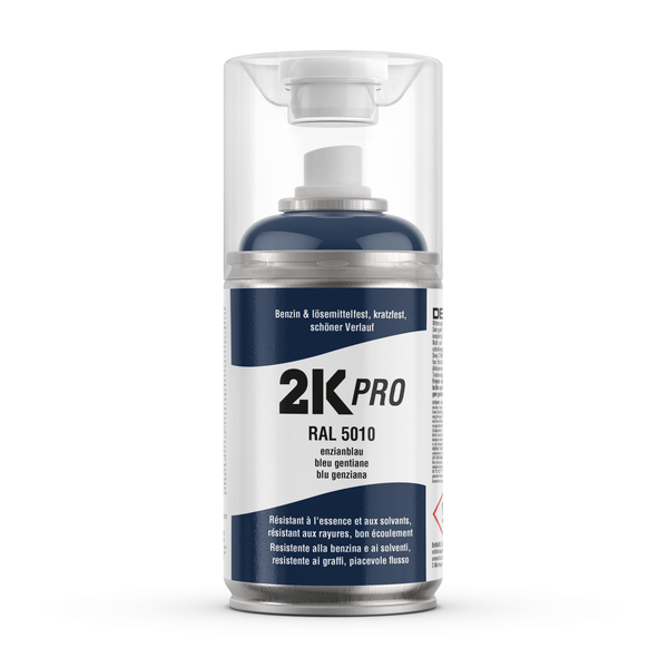 2K PRO 2 Komponenten Sprühfarbe 250ml RAL5010 Enzianblau Glanz
