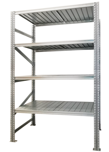 PROREGAL Fachbodenregal Stecksystem Proximo Komplettregal HxBxT 200 x 750 x 40 cm 5 Ebenen Fachlast 130 kg Beidseitig Nutzbar Verzinkt