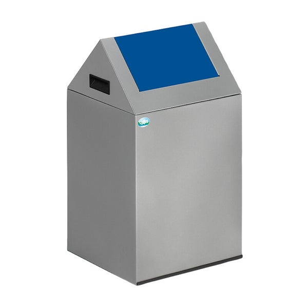 Küchenszene mit Unterschrank, Mülleimer, Hocker und dekorativen Elementen für eine helle und freundliche Atmosphäre.