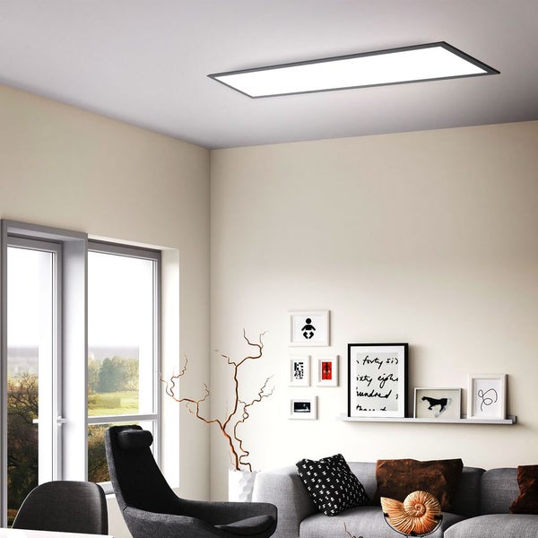 LED Panel 100x25 cm - 24W, 2600lm, dimmbar, Fernbedienung, CCT, schwarz