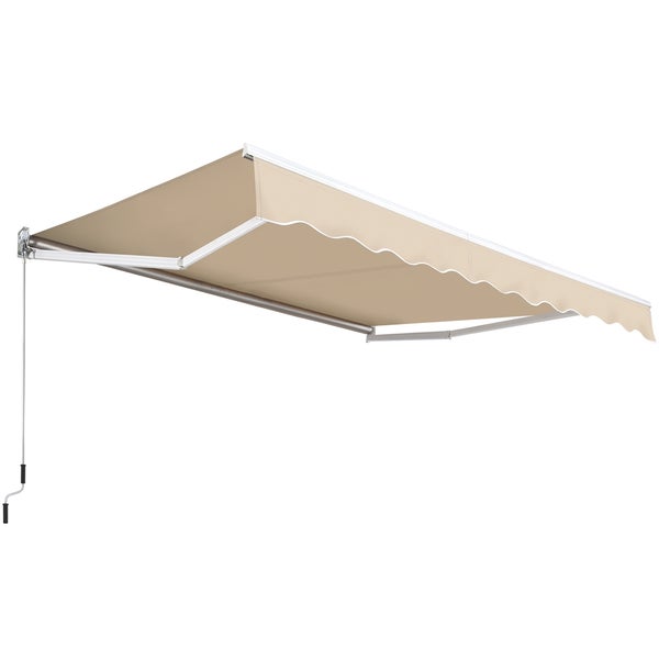 Beige Gelenkarmmarkise mit Handkurbel