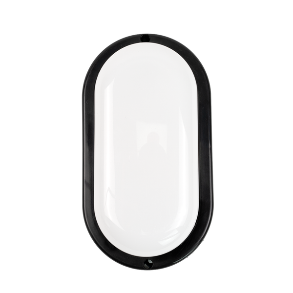 Ovale Wandleuchte mit schwarzem Rahmen