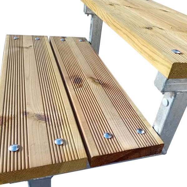 OSLO - Außentreppe, Gartentreppe, Terrassentreppe  Stahl 5 Stufen Holz KDI Breite 140cm