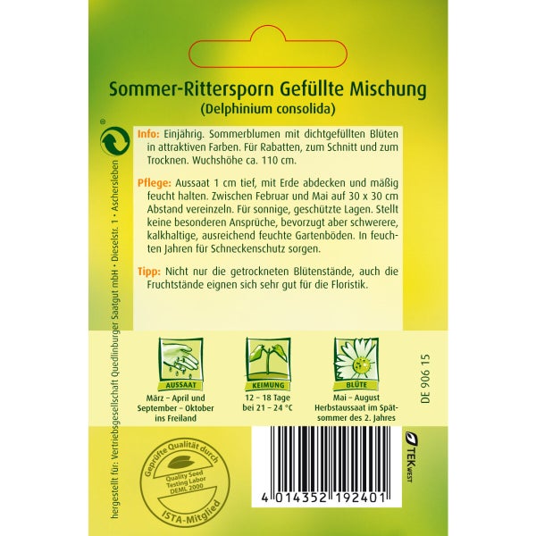 Sommer-Rittersporn Gefüllte M Samen von Quedlinburger SAATGUT