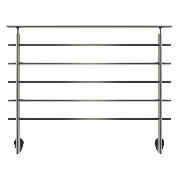 Dolle Brüstungsgeländer zur Wandmontage 1,5m Aluminium dark grey Pfosten, Stäbe und Handlauf tropfenförmig