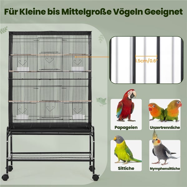 Vogelkäfig geeignet für kleine bis mittelgroße Vögel mit Gitterabstand