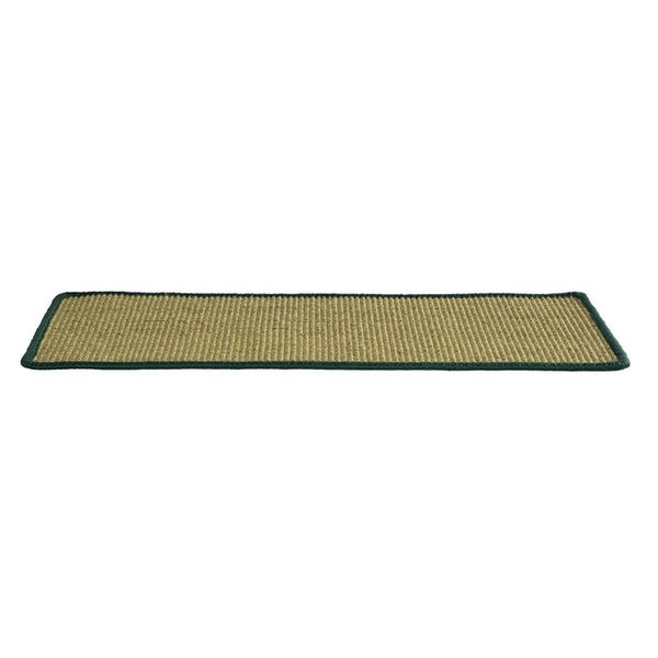 FLOORDIREKT Stufenmatte aus Sisal - Pure Nature - Umkettelt & Selbstklebend - Grün - 23,5 x 65 cm - Rechteckig ohne Lippe