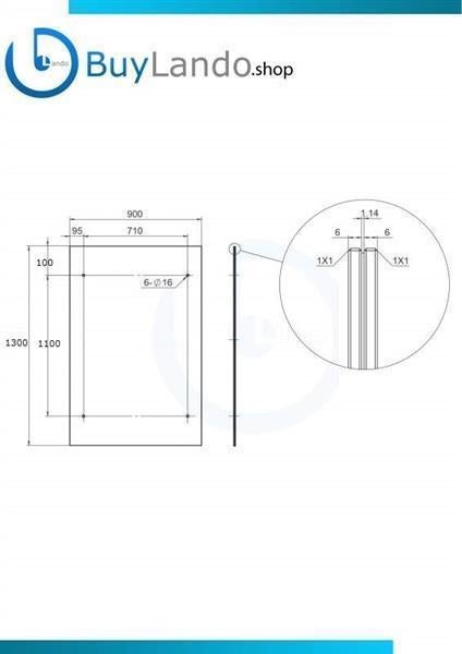 Glaswerk Westfalen - (Stb) Pensilina in vetro trasparente 130x90 cm con supporto