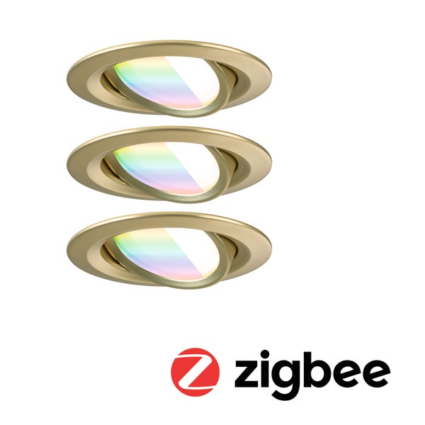 LED Einbauleuchte Nova Coin rund 84mm 50° RGBW+ 3x6W 3x500lm 230V Gold matt Aluminium