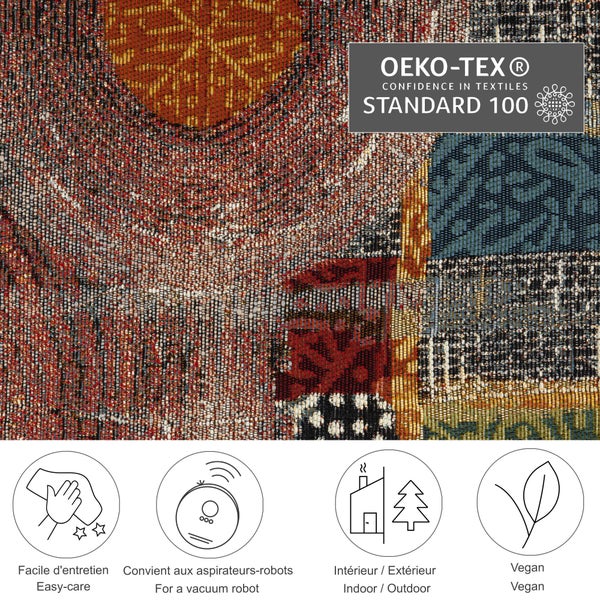 Gewebter Outdoorteppich mit abstrakten Muster Auora Bunt 240x340 cm