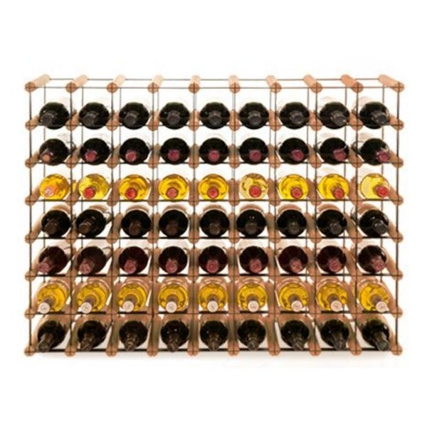 PROREGAL Modulares Weinregal Vinotega Mod Metal HxBxT 72,5 x 92,5 x 24,5 cm 9 x 7 Flaschen Massives Kiefernholz Braun Geölt