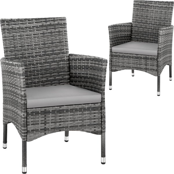 2er Set Rattanstuhl tectake Nantes widerstandsfähig 59 x 57 x 85 cm