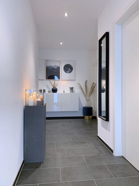 VIVANNO Windlicht CANDELA XL 100x26x50 cm Fiberzement Anthrazit matt