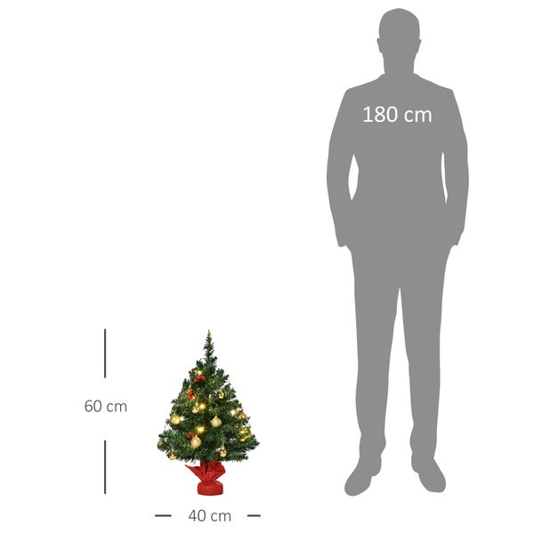 HOMCOM Weihnachtsbaum, ∅40 x 60 cm, PVC, Grün