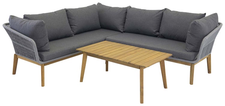 Chania Lounge-Set 2 Teile grau,natur. 60 X 110 X 45 cm