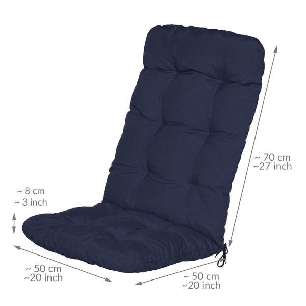 Beautissu Flair HL Hochlehner 120x50x8cm Dunkelblau (8tlg)
