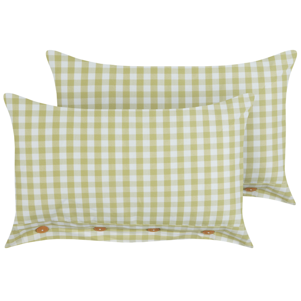 Dekokissen 2er Set TALYA 40 x 60 cm Olivgrün Kariertes Muster