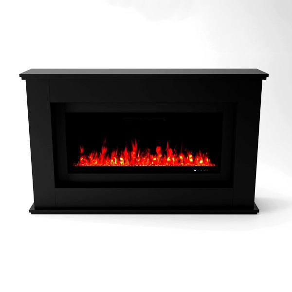 Glow Fire Elektrokamin 'Rhea' | LED Standkamin in schwarz mit Heizung (1500 W) | HxBxT:  97x158x33 cm