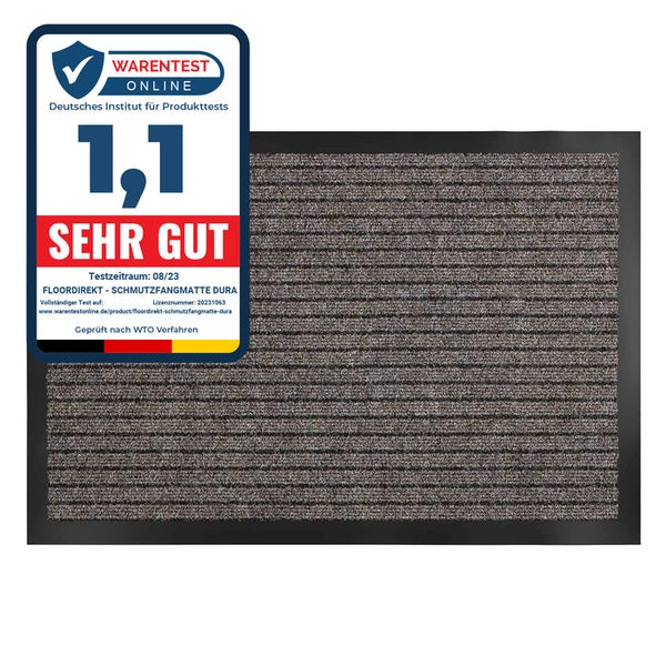 FLOORDIREKT Schmutzfangmatte Dura - Türmatte Für Innen & Außen - Beige - 66 x 120 cm