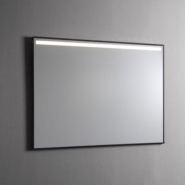 Wandspiegel 100X70 mit schwarzem Harzrahmen und Led-Beleuchtung