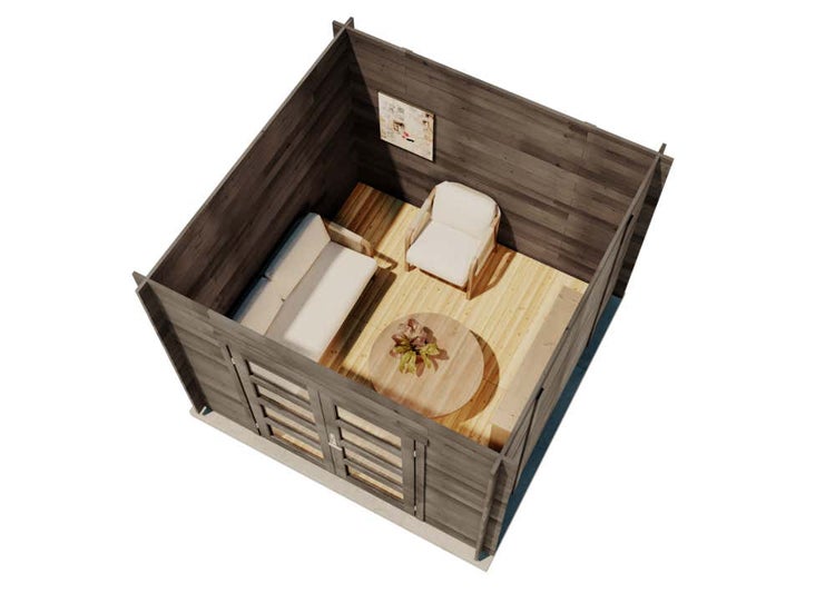 Alpholz Gartenhaus Paloma Sol aus Holz in Anthrazitgrau, Holzhaus mit 28 mm Wandstärke inkl. Fußboden