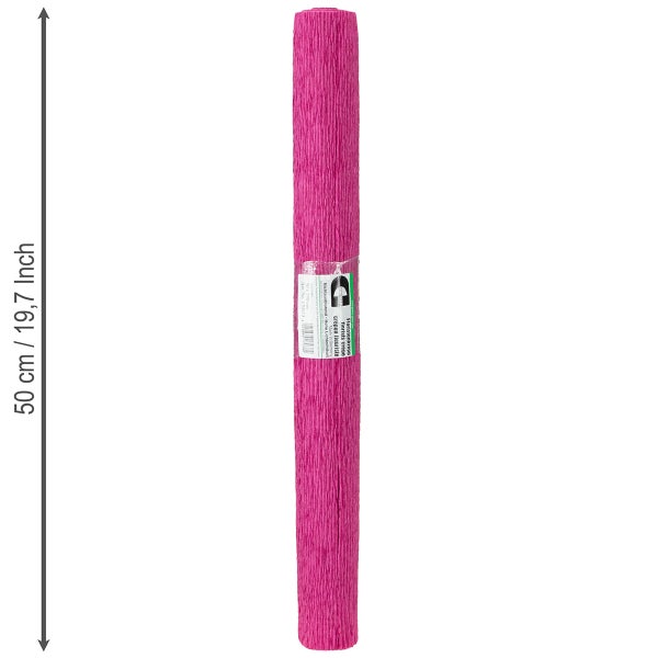 Rolle Floristenkrepp, 50 Zentimeter lang, Pink.