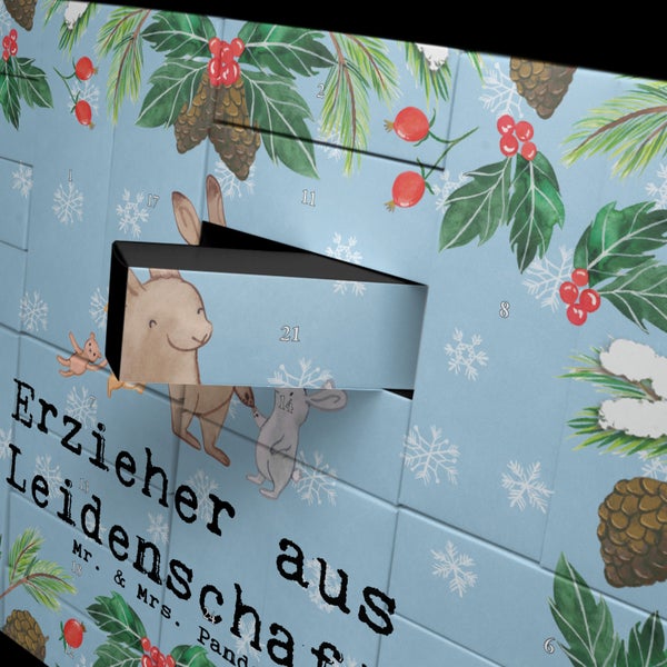 Mr. & Mrs. Panda Befüllbarer Adventskalender Erzieher Leidenschaft - Blau Pastell