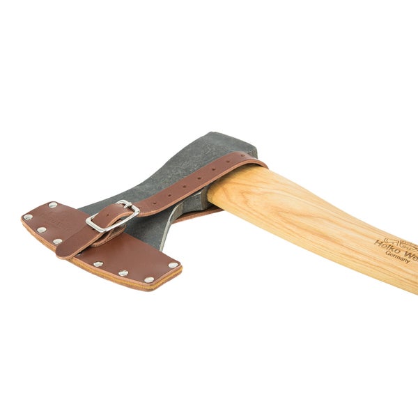 Axt mit Holzstiel und Lederschneidenschutz von Helko Werk Germany