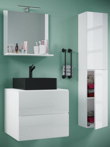 4-tlg Waschtisch Badmöbel Lendas 60 cm L Schublade