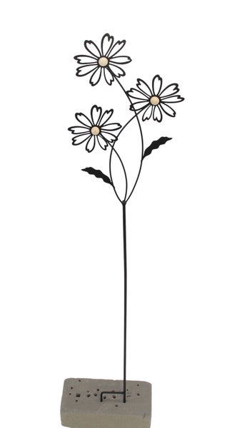 FRANK FLECHTWAREN|Gartenstecker Blumen, 20 x 100 cm, METALL, HOLZ